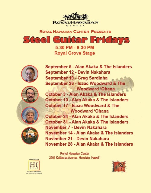 Steel Guitar Fridays Concert Schedule
