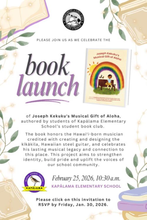 Book Launch at Kapālama Elementary School