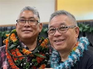 Principal Ronald Oyama with Alan Akaka
